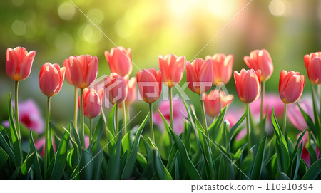 [AI generated image/AI illustration] Sparkling tulips 110910394