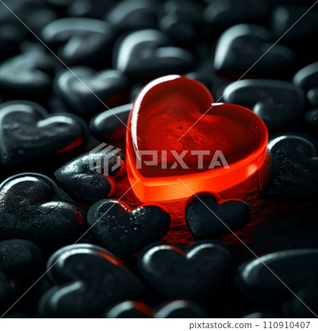 [AI generated image/AI illustration] Black heart and shining truth 110910407