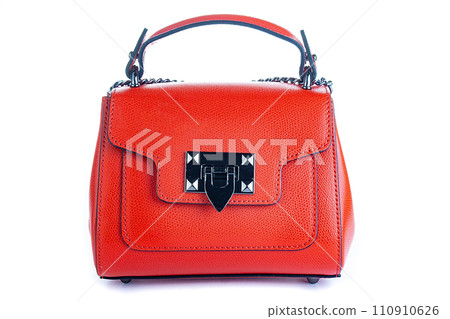 Bag clutch isolated on white fashion leather 110910626