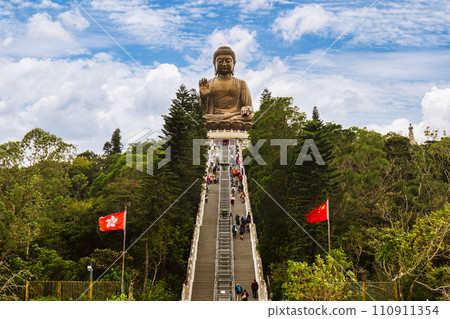 The Big Buddha located at Ngong Ping, Lantau Island, in Hong Kong. 110911354