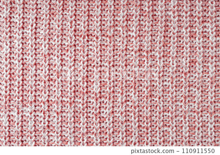Jersey textile background , red white melange knitted fabric, cloth surface 110911550