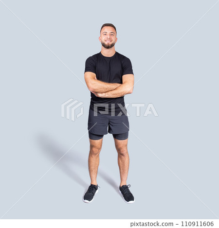 Glad calm confident attractive strong millennial caucasian man professional coach Glad calm confident attractive strong millennial caucasian man professional coach 110911606