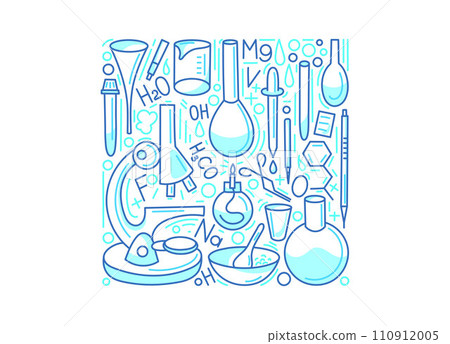 Chemistry line square design Vector art collection Chemistry line square design Vector art collection 110912005