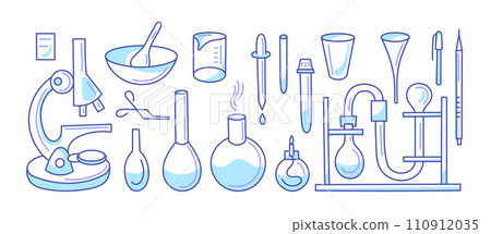 Chemistry line set Vector elements Education signs Chemistry line set Vector elements Education signs 110912035