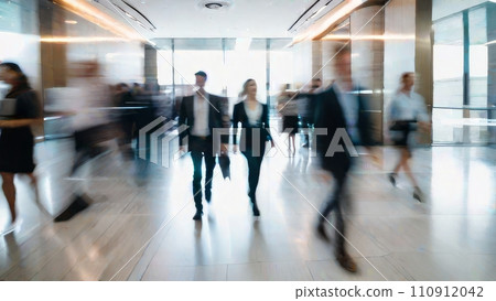 Business people moving in motion blur 110912042