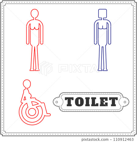 Public toilet pictogram frame set Public toilet pictogram frame set 110912463