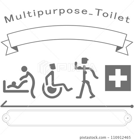 Multipurpose restroom pictogram signboard set Multipurpose restroom pictogram signboard set 110912465