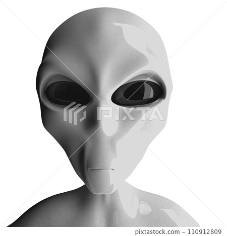 Alien isolated on white background. 110912809