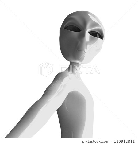 Alien isolated on white background. 110912811
