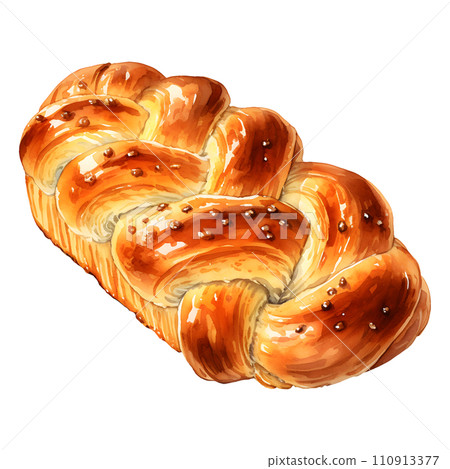 Challah bread water color hi quality isolated on white background 110913377