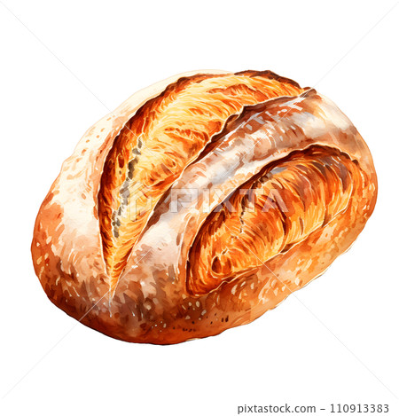 Ciabatta bread water color hi quality isolated on white background Ciabatta bread water color hi quality isolated on white background 110913383