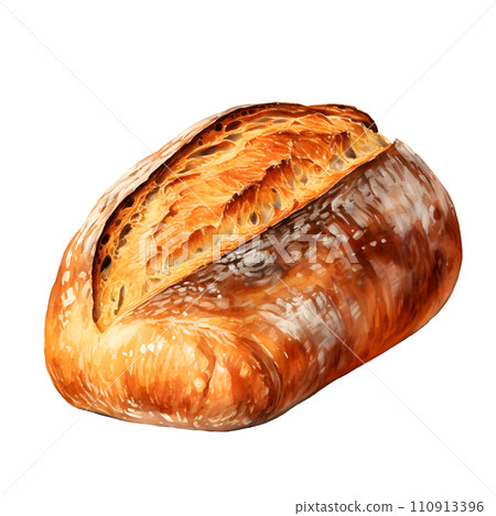Sourdough bread water color hi quality isolated on white background Sourdough bread water color hi quality isolated on white background 110913396