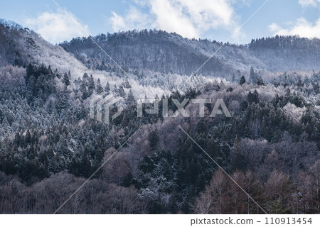 Mountain covered in light snow [Hakuba Village, Kitaazumi District] 110913454