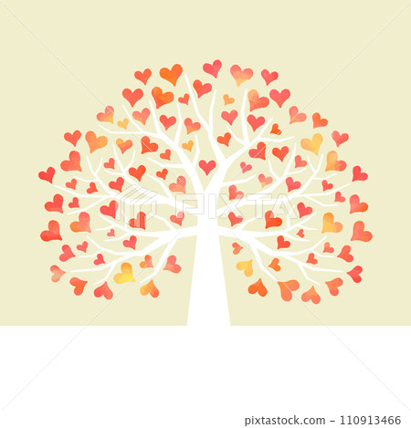 大樹紅心(水彩風格向量) 大樹紅心(水彩風格向量) 110913466