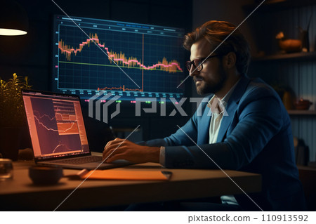 Charts of stock prices and financial data 110913592