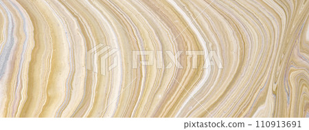 Abstract fluid art background light brown and beige colors. Liquid marble. Acrylic painting with sand gradient. 110913691