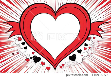 St Valentines day, wedding banner with red heart on abstract background drawn in comic style. For love sale banner, voucher, greeting card. Beautiful love background for valentines day greeting card. St Valentines day, wedding banner with red heart on abstract background drawn in comic style. For love sale banner, voucher, greeting card. Beautiful love background for valentines day greeting card. 110913976