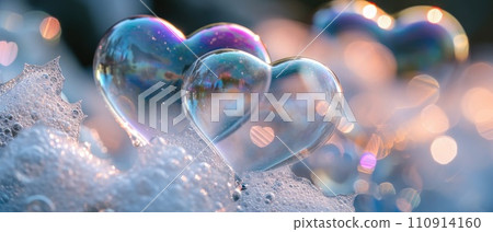 Heart-Shaped Bubbles in Neon Lights Heart-Shaped Bubbles in Neon Lights 110914160
