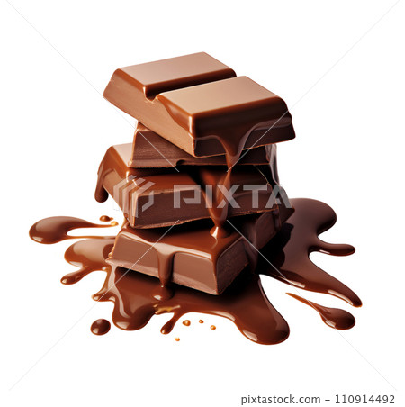 Chocolate with splash on white backgrounds 110914492