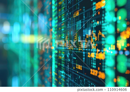 AI-generated content. Abstract Colourful Background, Data Transfer on cloud internet concept. Generative AI 110914606