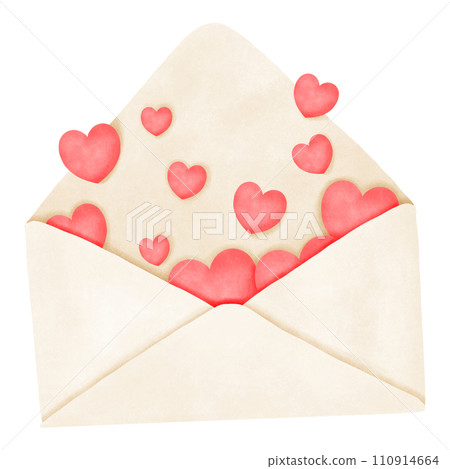 red hearts in envelope 110914664