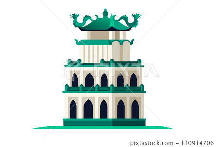 Lake of the Returned Sword - modern flat design style single isolated image 110914706