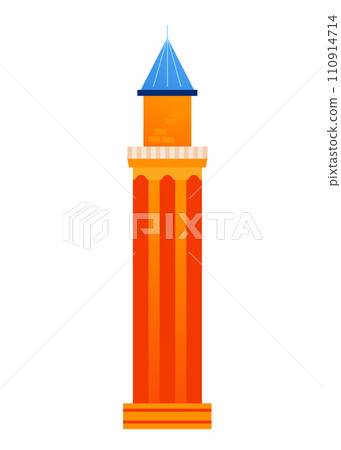 Yivli Minaret - modern flat design style single isolated image Yivli Minaret - modern flat design style single isolated image 110914714