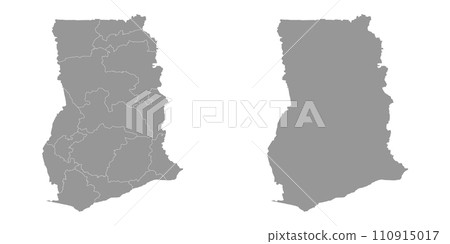 Ghana map with administrative divisions. Vector illustration. 110915017
