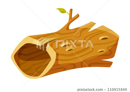 Hollow Log and Old Wood as Landscape Element Vector Illustration Hollow Log and Old Wood as Landscape Element Vector Illustration 110915849