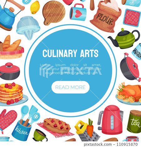Cooking Class and Kitchen Utensil Banner Design Vector Template 110915870