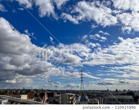 Skies and cityscapes with many clouds Skies and cityscapes with many clouds 110915990