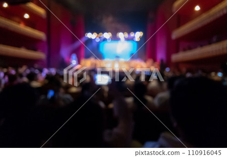 Viewers take photo of theatre stage Viewers take photo of theatre stage 110916045