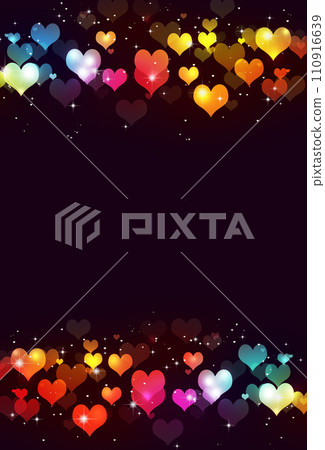 Valentine hearts colorful poster 110916639