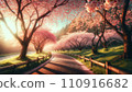 被夕陽照亮的櫻花 110916682