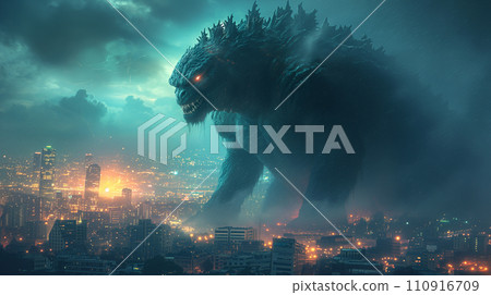 A huge monster attacks the city 110916709