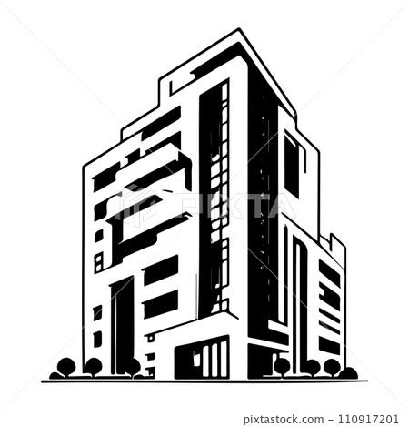 Building apartment illustration sketch hand draw Building apartment illustration sketch hand draw 110917201