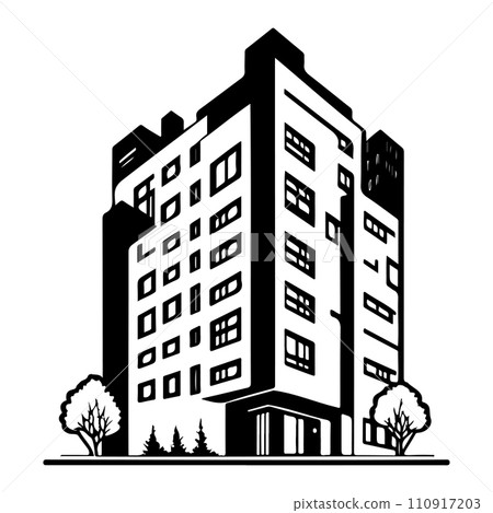 Building apartment illustration sketch hand draw Building apartment illustration sketch hand draw 110917203