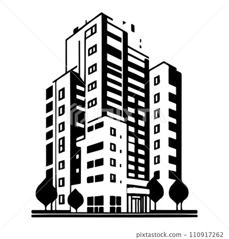 Building apartment illustration sketch hand draw Building apartment illustration sketch hand draw 110917262