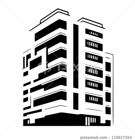 Building apartment illustration sketch hand draw 110917263