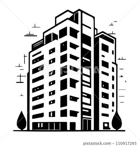 Building apartment illustration sketch hand draw Building apartment illustration sketch hand draw 110917265