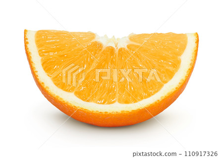 Orange fruit slices isolated on white background with full depth of field 110917326