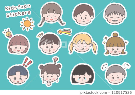 Children's various facial expressions set Children's various facial expressions set 110917526