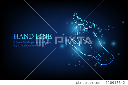 Human hand line, different hands, gestures and signs, digital business concept, futuristic digital innovation background vector illustration. Human hand line, different hands, gestures and signs, digital business concept, futuristic digital innovation background vector illustration. 110917842