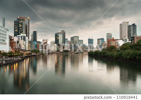 Osaka, Japan on the Ogawa River 110918441