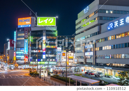Night view of Tennoji MIO area seen from Abeno Pedestrian Bridge, Osaka Night view of Tennoji MIO area seen from Abeno Pedestrian Bridge, Osaka 110918512