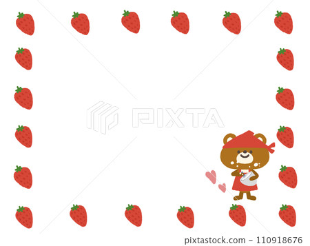 Cute hand drawn frame with strawberry frame 110918676