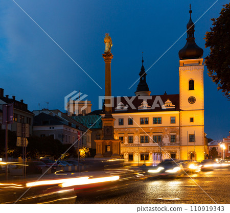 Evening view of the streets of city Mlada-Boleslav Evening view of the streets of city Mlada-Boleslav 110919343