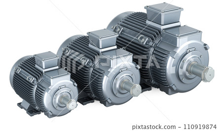 Set of industrial electric motors, 3D rendering 110919874