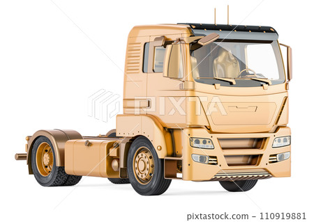 Golden Tractor Unit, truck unit. 3D rendering Golden Tractor Unit, truck unit. 3D rendering 110919881