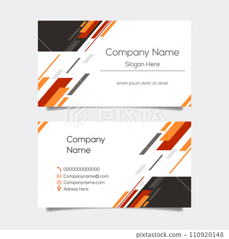 Vector abstract business card background design. Modern business name card layout design for print. Yellow background vector template 110920148
